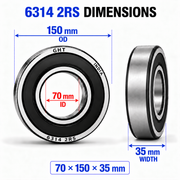 GHT 6314 2RS dimensions image
